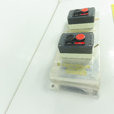 Telemecanique 2-Staion Start/Stop Pushbutton Control Board Panel 16-1/8"x 5-3/4"