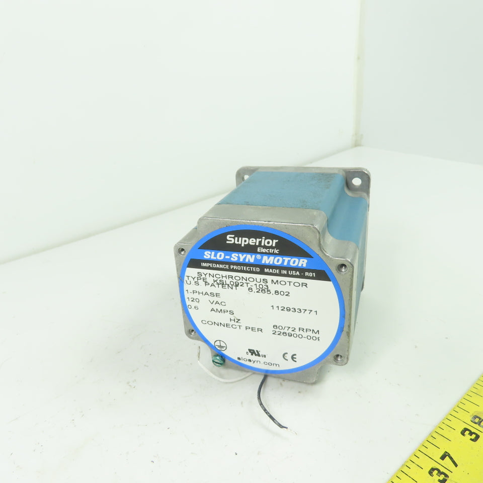Superior Electric KSL092T-103 Synchronous Motor 120VAC 1PH 0.6A
