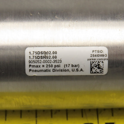 Parker 1.75DSR02.00 1-3/4" Bore 2" Stroke Double Stainless Acting Air Cylinder