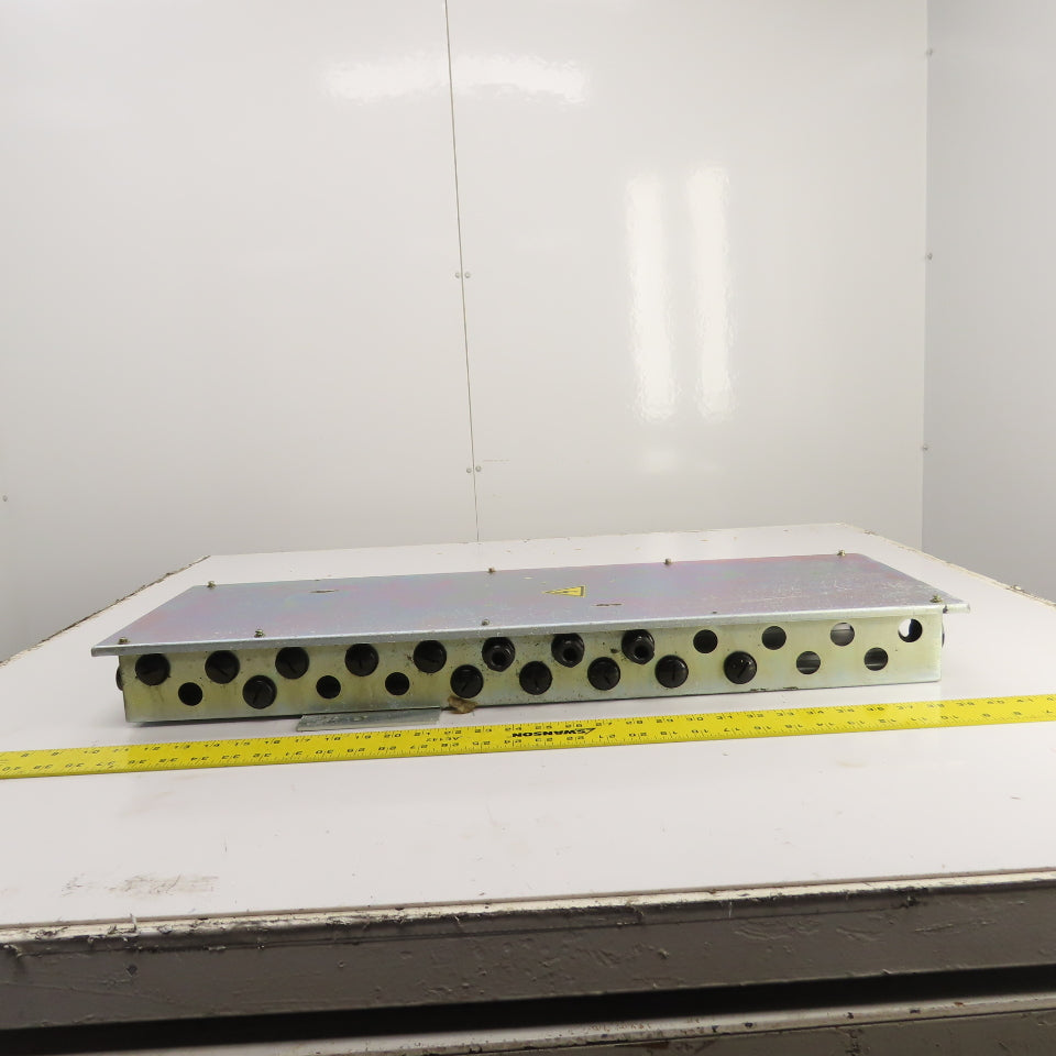 29" x 8-1/2" x 3" Steel Electrical Enclosure Terminal Box W/ 2 Rails & Backplate
