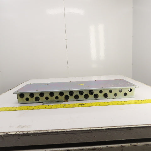 29" x 8-1/2" x 3" Steel Electrical Enclosure Terminal Box W/ 2 Rails & Backplate