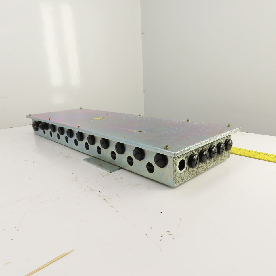 29" x 8-1/2" x 3" Steel Electrical Enclosure Terminal Box W/ 2 Rails & Backplate