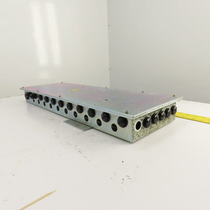 29" x 8-1/2" x 3" Steel Electrical Enclosure Terminal Box W/ 2 Rails & Backplate
