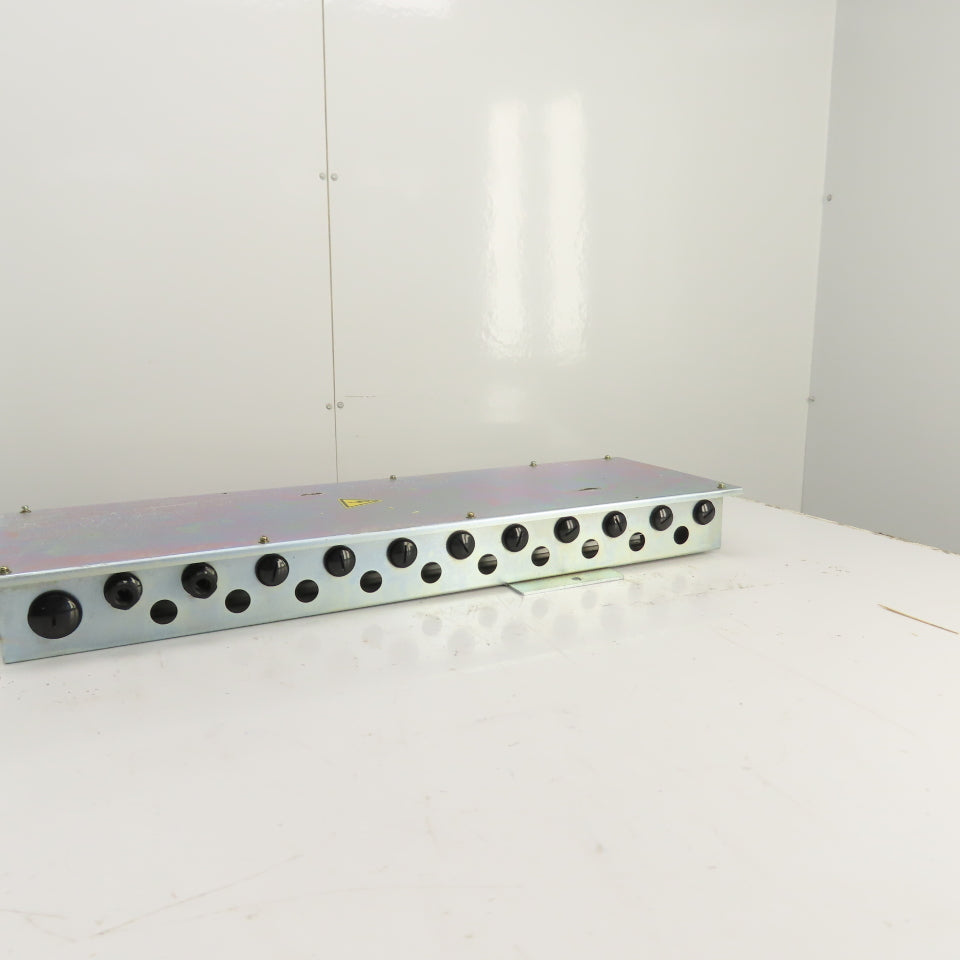 29" x 8-1/2" x 3" Steel Electrical Enclosure Terminal Box W/ 2 Rails & Backplate