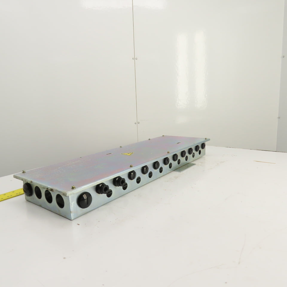 29" x 8-1/2" x 3" Steel Electrical Enclosure Terminal Box W/ 2 Rails & Backplate