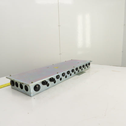 29" x 8-1/2" x 3" Steel Electrical Enclosure Terminal Box W/ 2 Rails & Backplate