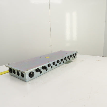 29" x 8-1/2" x 3" Steel Electrical Enclosure Terminal Box W/ 2 Rails & Backplate