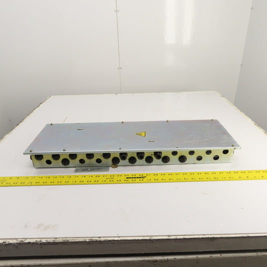 29" x 8-1/2" x 3" Steel Electrical Enclosure Terminal Box W/ 2 Rails & Backplate