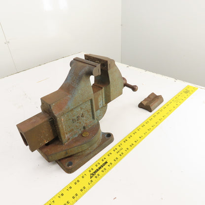 LS Starrett 924 Athol 4" Wide x 6" Open Swivel Base Bench Mount Machinists Vise