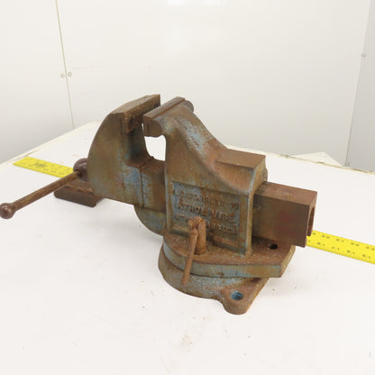 LS Starrett 924 Athol 4" Wide x 6" Open Swivel Base Bench Mount Machinists Vise