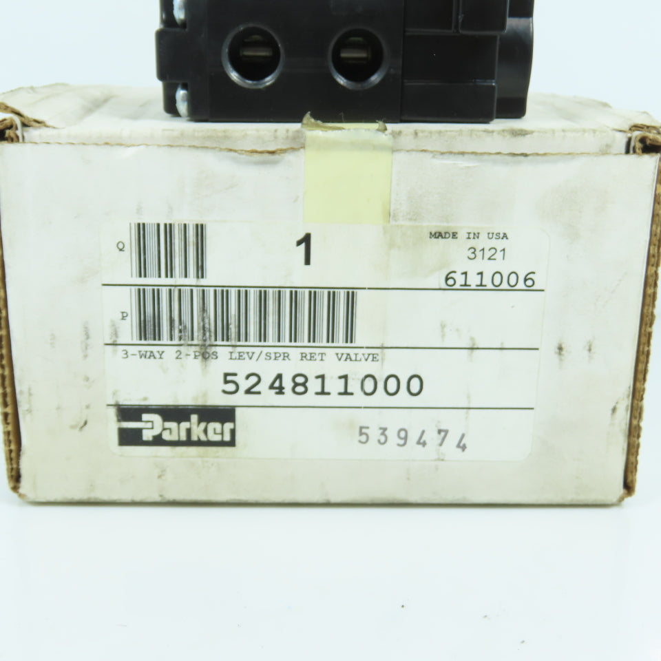 Parker 524811000 3-Way 2-Position Lever-Manual Return Air Valve 150PSI NEW