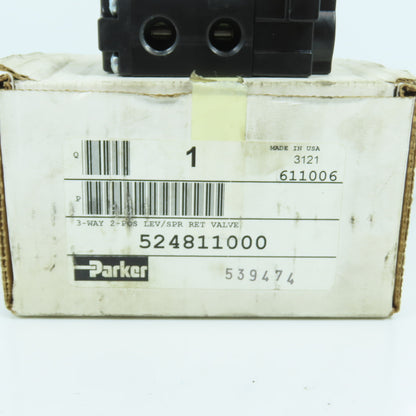 Parker 524811000 3-Way 2-Position Lever-Manual Return Air Valve 150PSI NEW