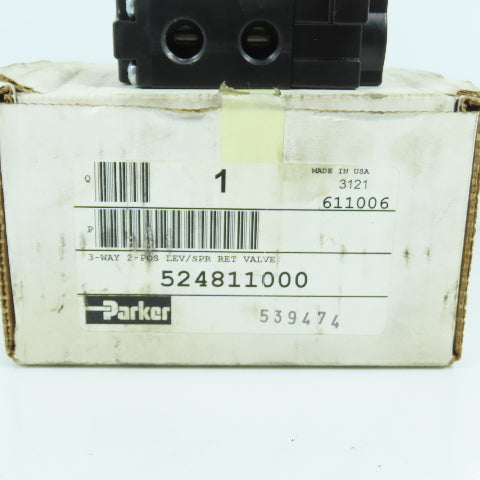 Parker 524811000 3-Way 2-Position Lever-Manual Return Air Valve 150PSI NEW