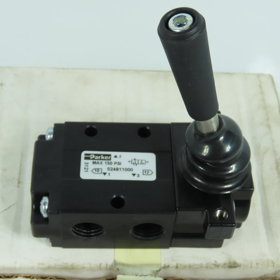 Parker 524811000 3-Way 2-Position Lever-Manual Return Air Valve 150PSI NEW
