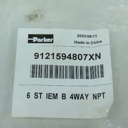 Parker 9121594807XN 6-Station 4-Way IEM Bar Manifold 3/8" NPT NEW