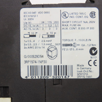 Siemens 3RP1574-1NP30 Sirius 3R Timing Relay 300V 1-20s