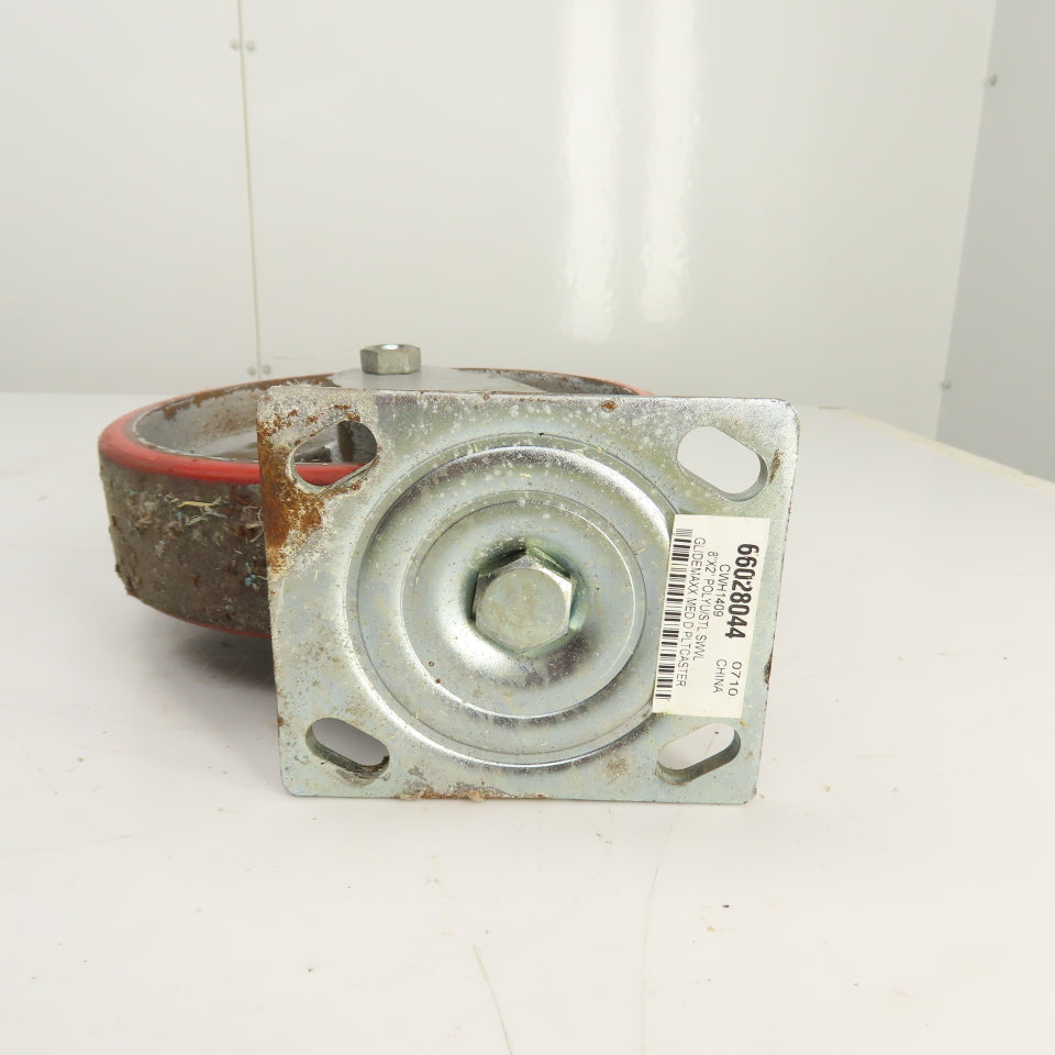 Glide Maxx 66028044 Swivel Top Plate 8" x 2" Polyurethane Casters Lot Of 2