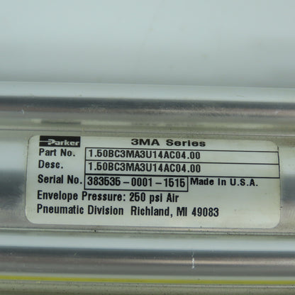 Parker 1.50BC3MA3U14AC04.00 Double Acting Air Cylinder 1.5" Bore 4" Stroke