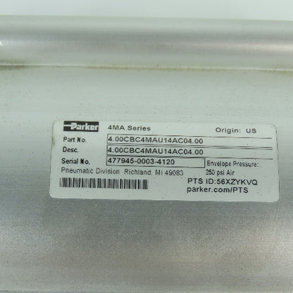 Parker 4.00CBC4MAU14AC04.00 Double Acting Air Cylinder 4" Bore 4" Stroke 1" Rod