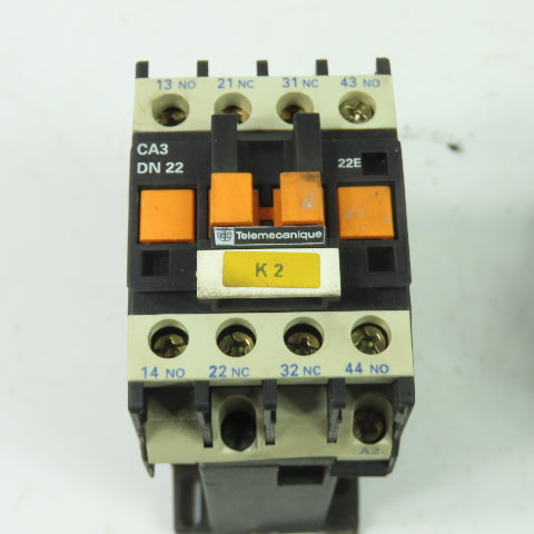 Telemecanique CA3 DN22 10A 600VAC IEC Contactor 24VDC Coil Lot Of 2
