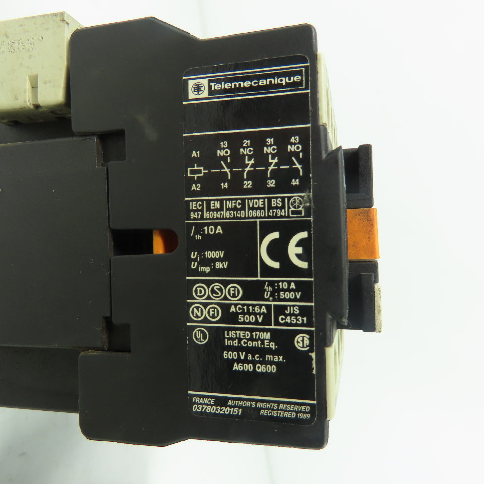 Telemecanique CA3 DN22 10A 600VAC IEC Contactor 24VDC Coil Lot Of 2