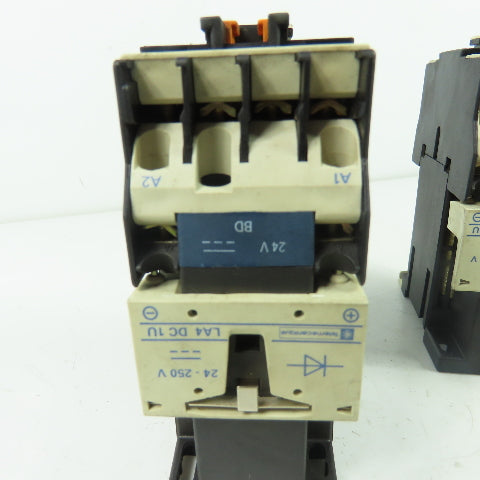 Telemecanique CA3 DN22 10A 600VAC IEC Contactor 24VDC Coil Lot Of 2