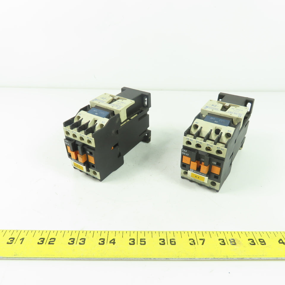 Telemecanique CA3 DN22 10A 600VAC IEC Contactor 24VDC Coil Lot Of 2