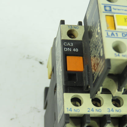 Telemecanique CA3 DN40 10A 600VAC Control Relay 24VDC Coil W/ LAD11