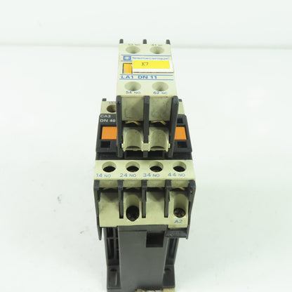 Telemecanique CA3 DN40 10A 600VAC Control Relay 24VDC Coil W/ LAD11