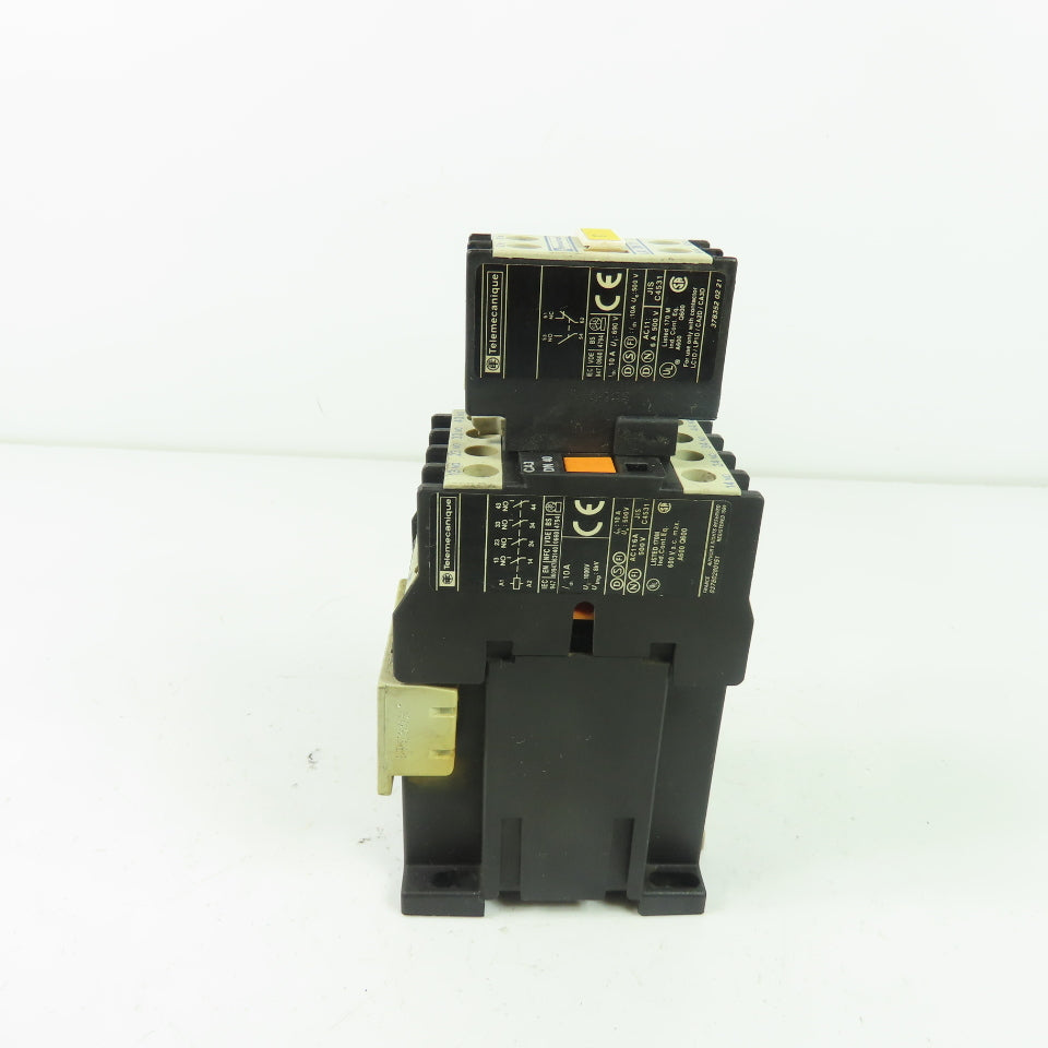 Telemecanique CA3 DN40 10A 600VAC Control Relay 24VDC Coil W/ LAD11