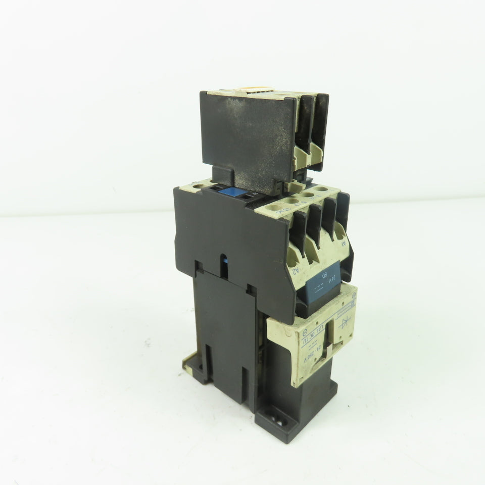 Telemecanique LP1 D1210 25A 600VAC Contactor 24VDC Coil W/ LAD11