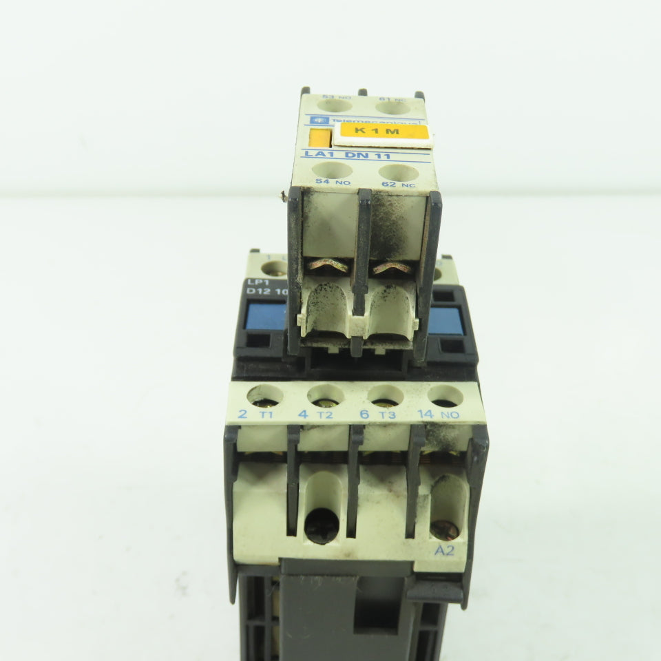 Telemecanique LP1 D1210 25A 600VAC Contactor 24VDC Coil W/ LAD11
