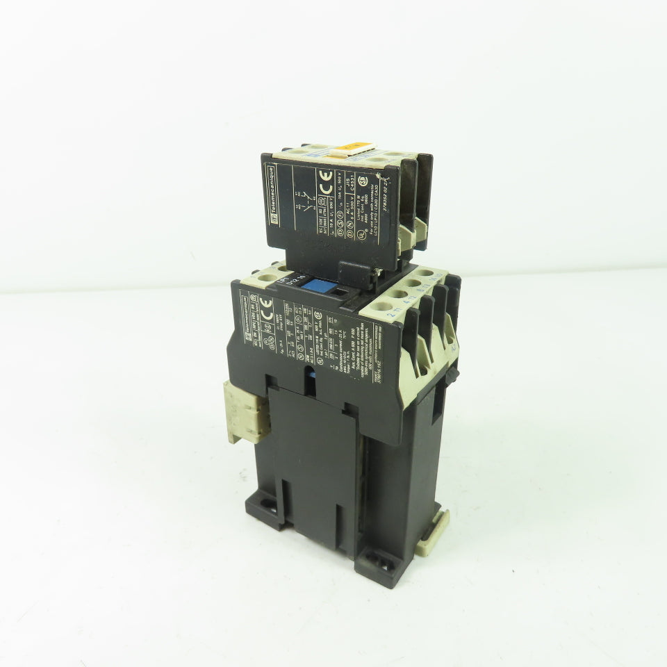 Telemecanique LP1 D1210 25A 600VAC Contactor 24VDC Coil W/ LAD11