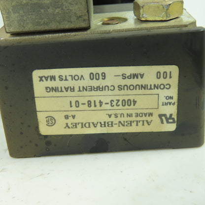 Allen Bradley 40023-418-01 Fuse Block W/ (3) FRS-R-80 Fuses