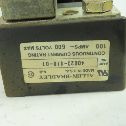 Allen Bradley 40023-418-01 Fuse Block W/ (3) FRS-R-80 Fuses