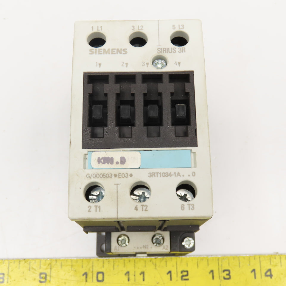Siemens 3RT1034-1AN20 Contactor 600V 45A 30Hp Max 220V Coil