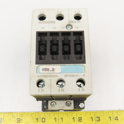 Siemens 3RT1034-1AN20 Contactor 600V 45A 30Hp Max 220V Coil