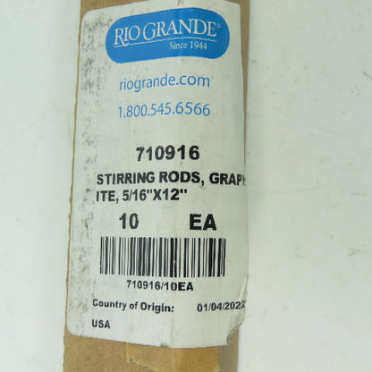 Rio Grande 710916 Graphite Stirring Rod 5/16" x 12" Lot Of 10