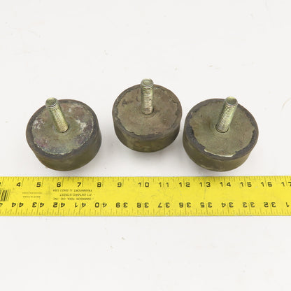 3-3/16" OD x 1-1/4" Rubber Vibration Isolator 9/16-12 Studs Lot Of 3