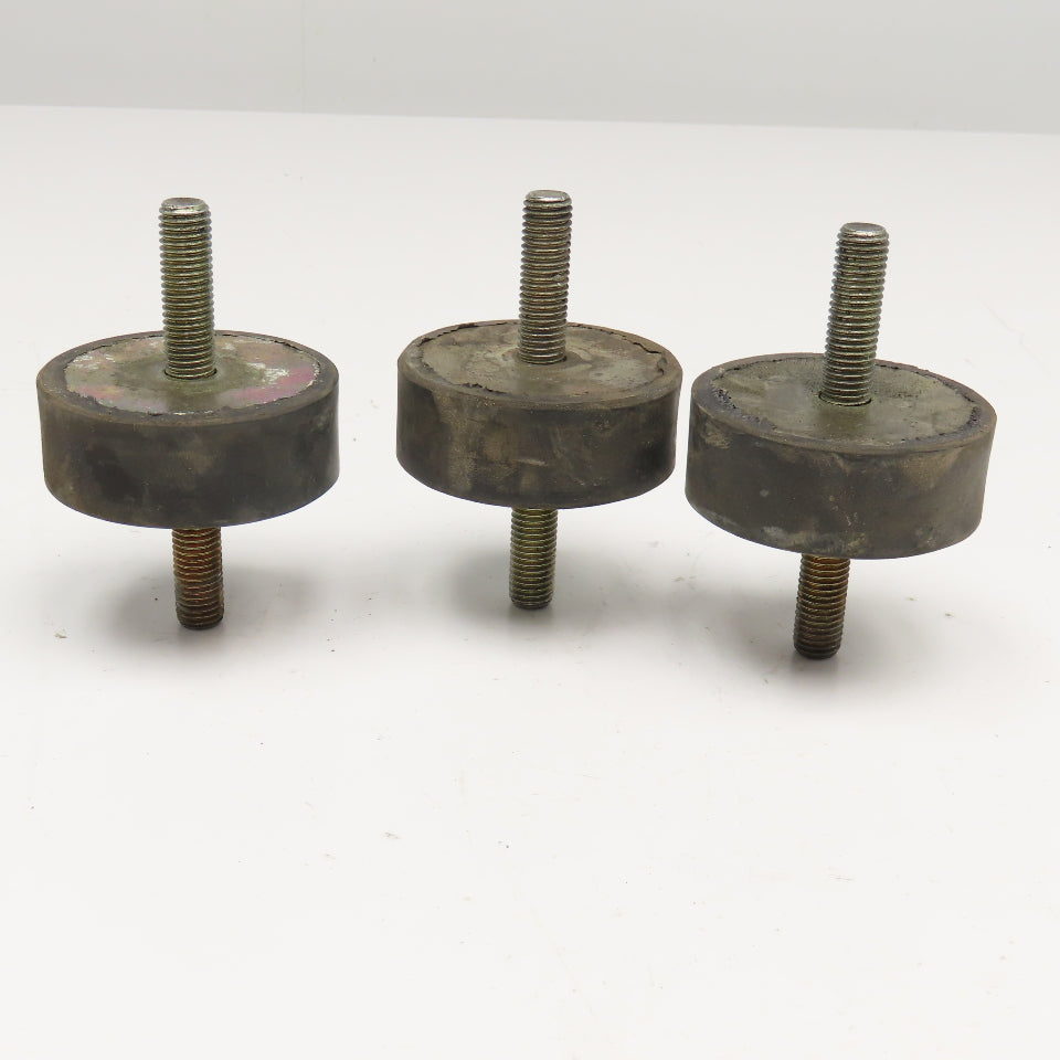 3-3/16" OD x 1-1/4" Rubber Vibration Isolator 9/16-12 Studs Lot Of 3