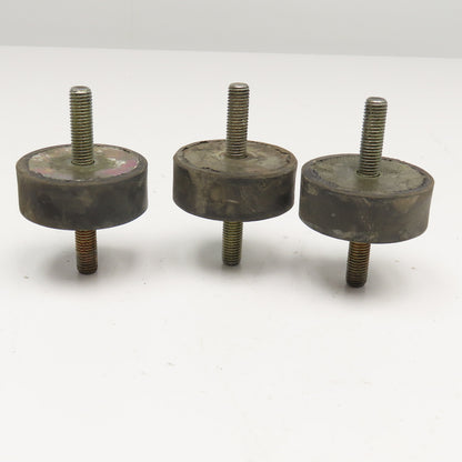 3-3/16" OD x 1-1/4" Rubber Vibration Isolator 9/16-12 Studs Lot Of 3