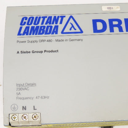 Coutant Lambda DRP-480-1 230VAC 47-63Hz Input 24VDC Power Supply