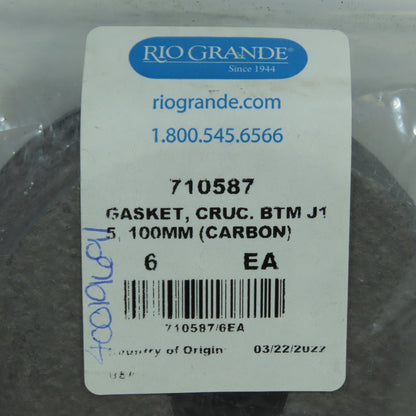 Rio Grande 710587 Ceramic Fiber Crucible Bottom Gaskets J15 100mm Lot/6