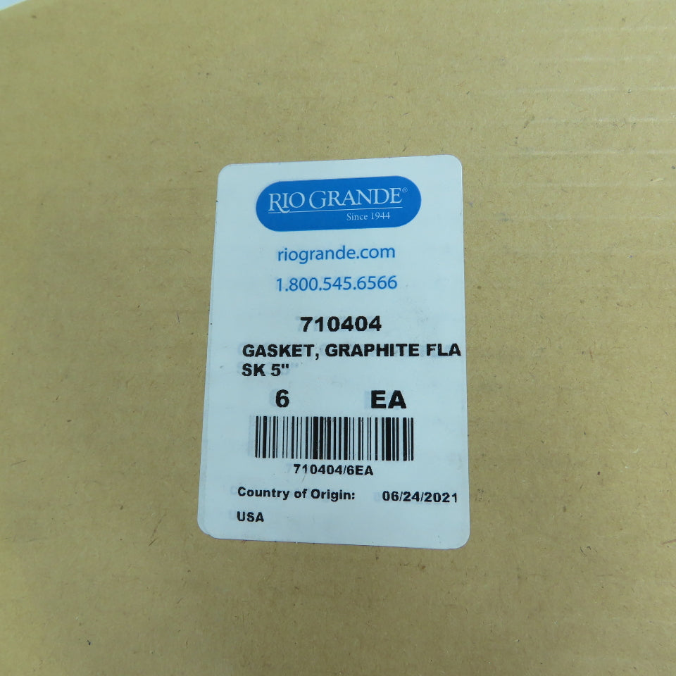 Rio Grande 710404 Graphite Flask Gasket 5" Lot Of 6