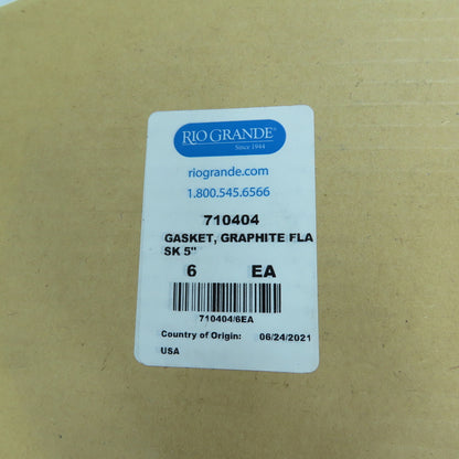 Rio Grande 710404 Graphite Flask Gasket 5" Lot Of 6