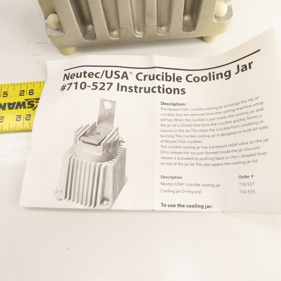 Rio Grande 710527 Crucible Cooling Jar, 4-1/2"ID NEW