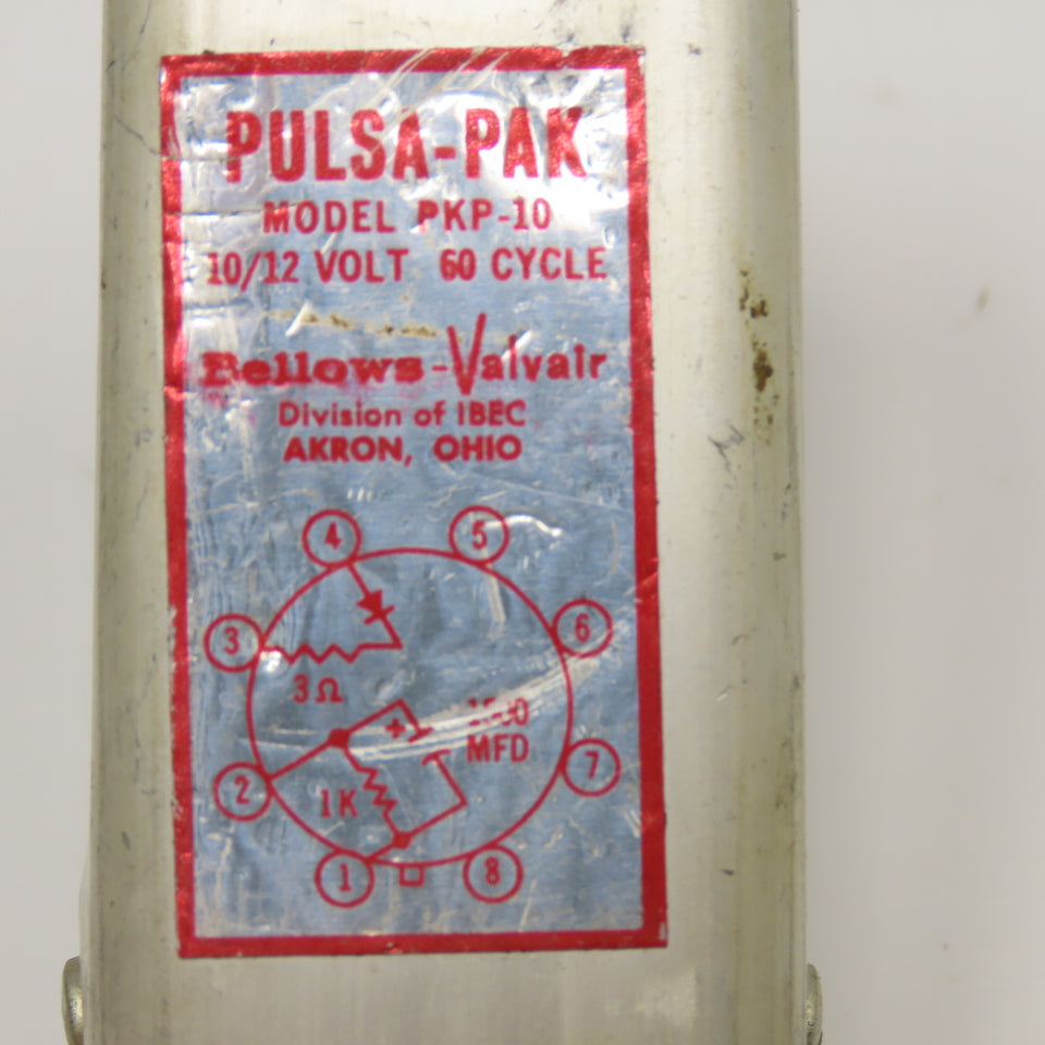 Bellows Valvair PKP-10 Pulsa-Pak Plug In Relay 10/12V 60Hz
