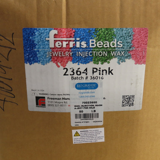 Ferris Beads 70023950 Rio Grande Magna-Ject Pink Injection Wax 50 Lbs.