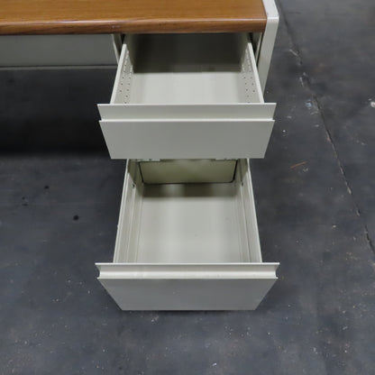 Steelcase 99319 75" x 24" Wood Laminate & Steel Office Desk W/ Storage & Light