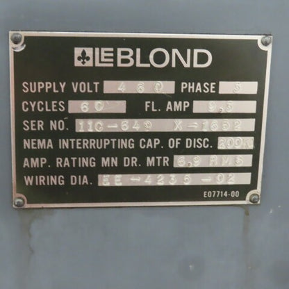 LeBlond Model 15 Regal 15" x 24" Tool Room Lathe Variable Speed With Servo Shift
